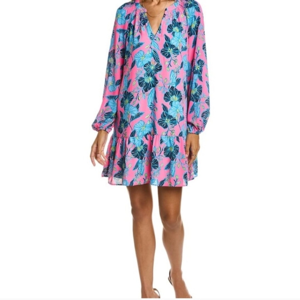 Lilly Pulitzer Lucee Long Sleeve Dress "Blooming For You" - Picture 12 of 13